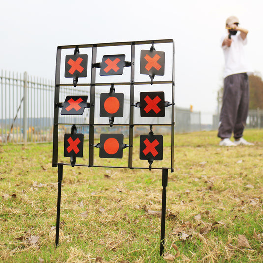 Tactical 9-Square Grid Steel Shooting Target - Precision Training Made Fun