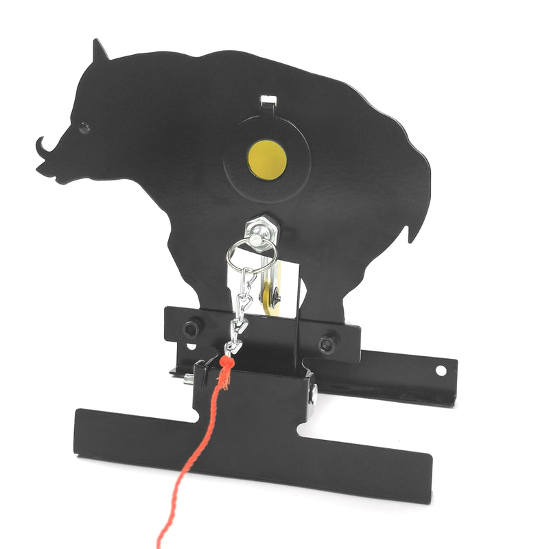 Load image into Gallery viewer, Resettable Boar-Shaped Steel Target with Pull Rope - Engaging Precision Shooting
