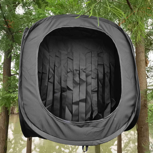Eco-Innovation: Black Pop-Up Tent Target Compatible with Recyclable Pellets & Rubber Bullets
