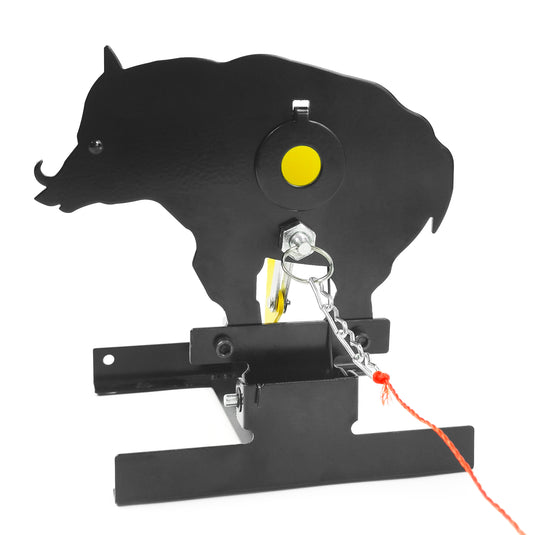Resettable Boar-Shaped Steel Target with Pull Rope - Engaging Precision Shooting